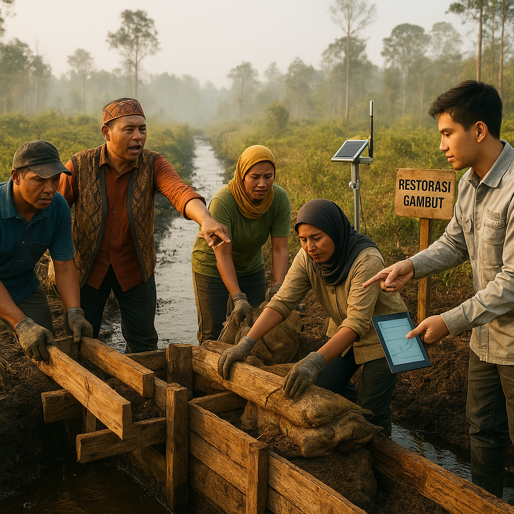 Restorasi Gambut Berbasis Masyarakat dengan Teknologi Sensor Mencegah Kebakaran di Kalimantan
