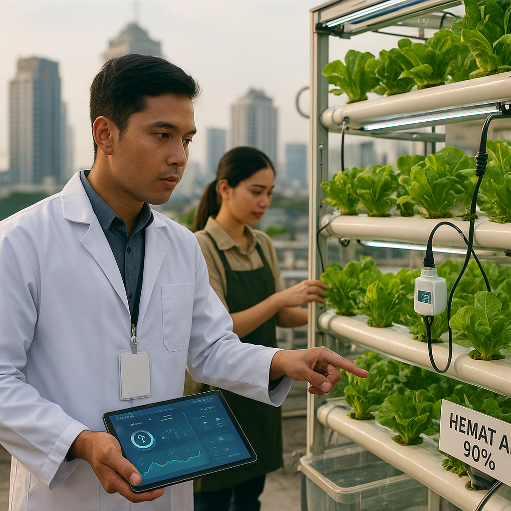 Teknologi Hidroponik Vertikal dengan IoT Dorong Urban Farming di Perkotaan Padat