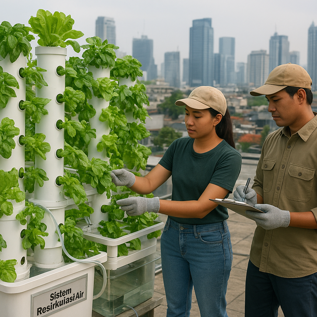 Teknologi Hidroponik Vertikal dengan Sistem Resirkulasi Air untuk Kawasan Perkotaan Padat
