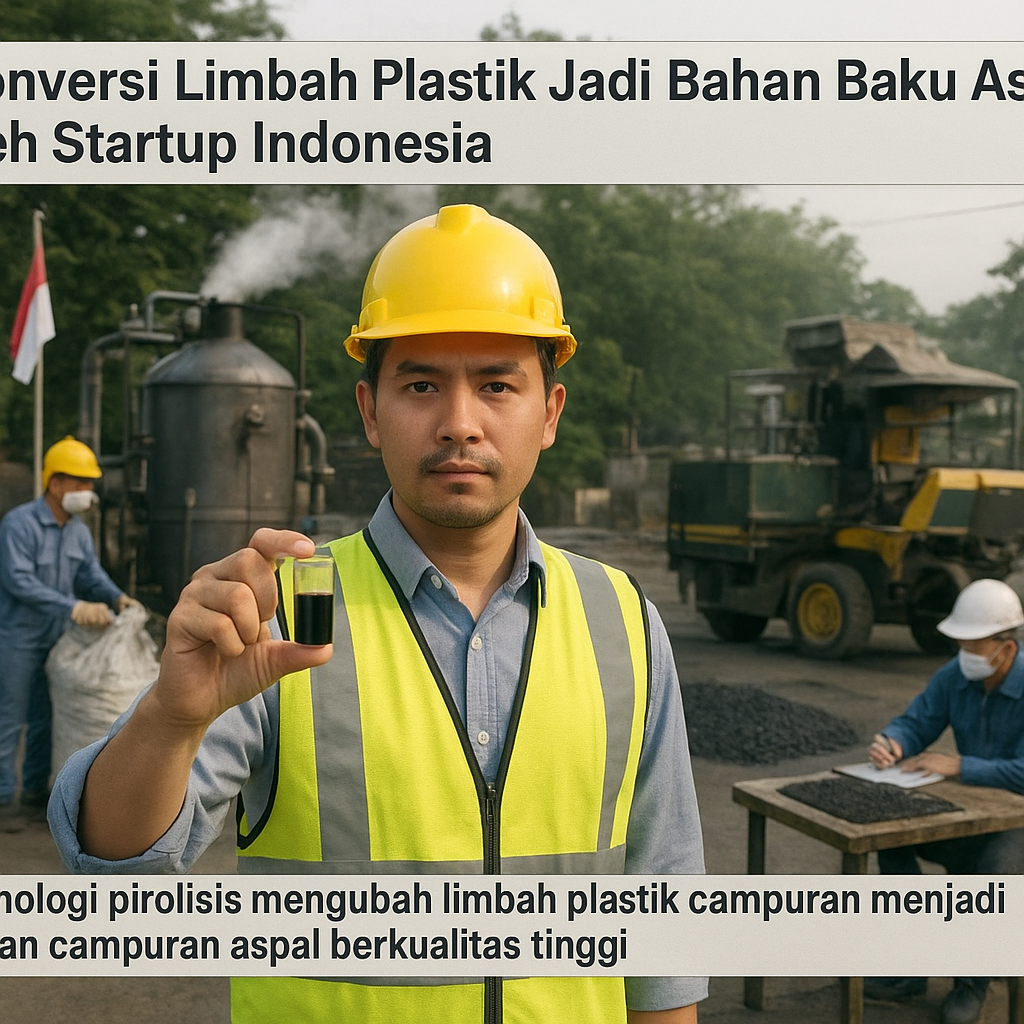Konversi Limbah Plastik Jadi Bahan Baku Aspal oleh Startup Indonesia