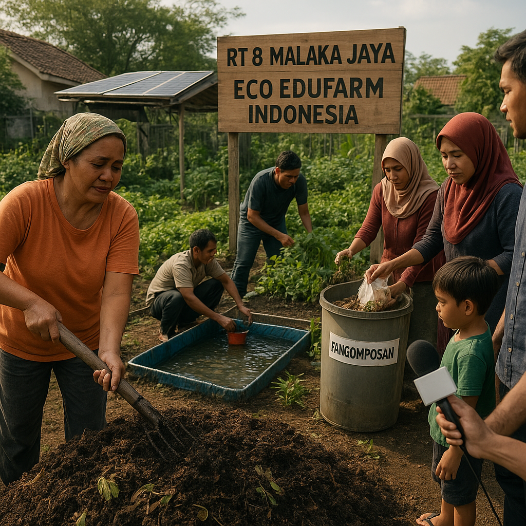 Warga RT 8 Malaka Jaya Uji Model Eco EduFarm Indonesia untuk Ketahanan Pangan dan Energi
