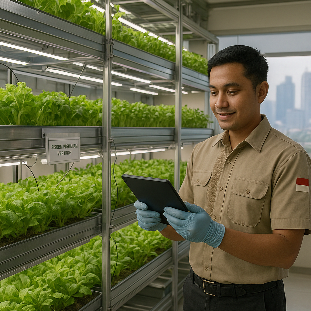 Sistem Pertanian Vertikal dengan IoT dan LED Hemat Energi Tingkatkan Hasil 3x di Lahan Terbatas Perkotaan