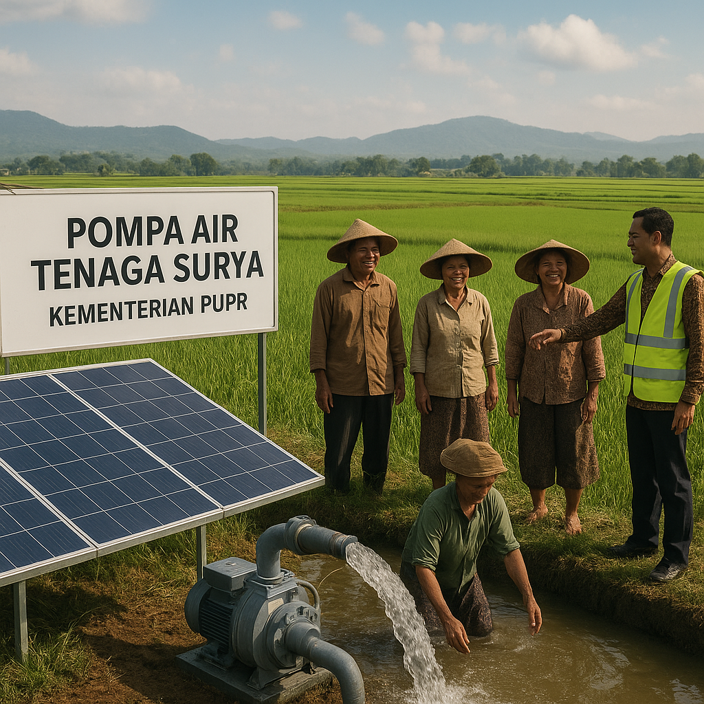 Pompa Air Tenaga Surya Kementerian PU Selamatkan 250 Hektare Sawah dari Ancaman Kekeringan
