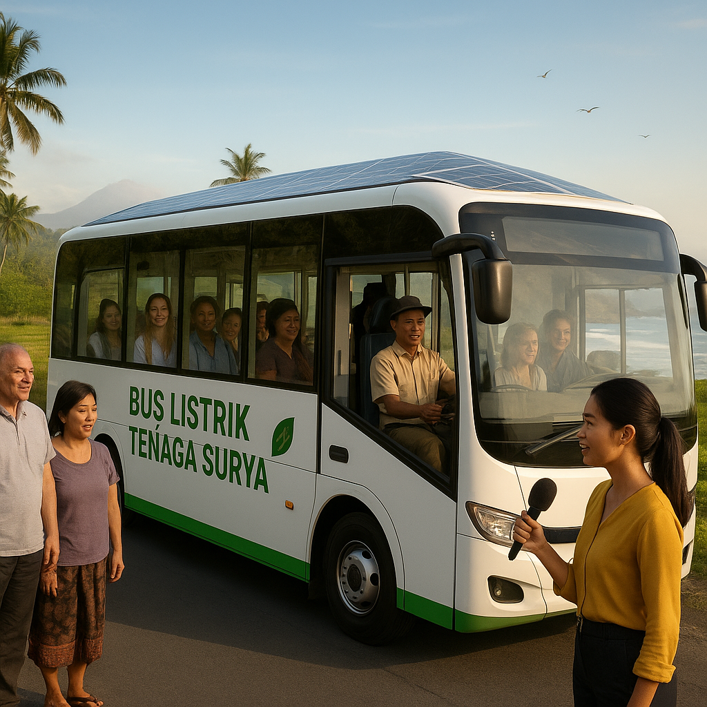 Bus Listrik Tenaga Surya Atap Diterapkan di Kawasan Wisata Bali, Kurangi Emisi & Kebisingan