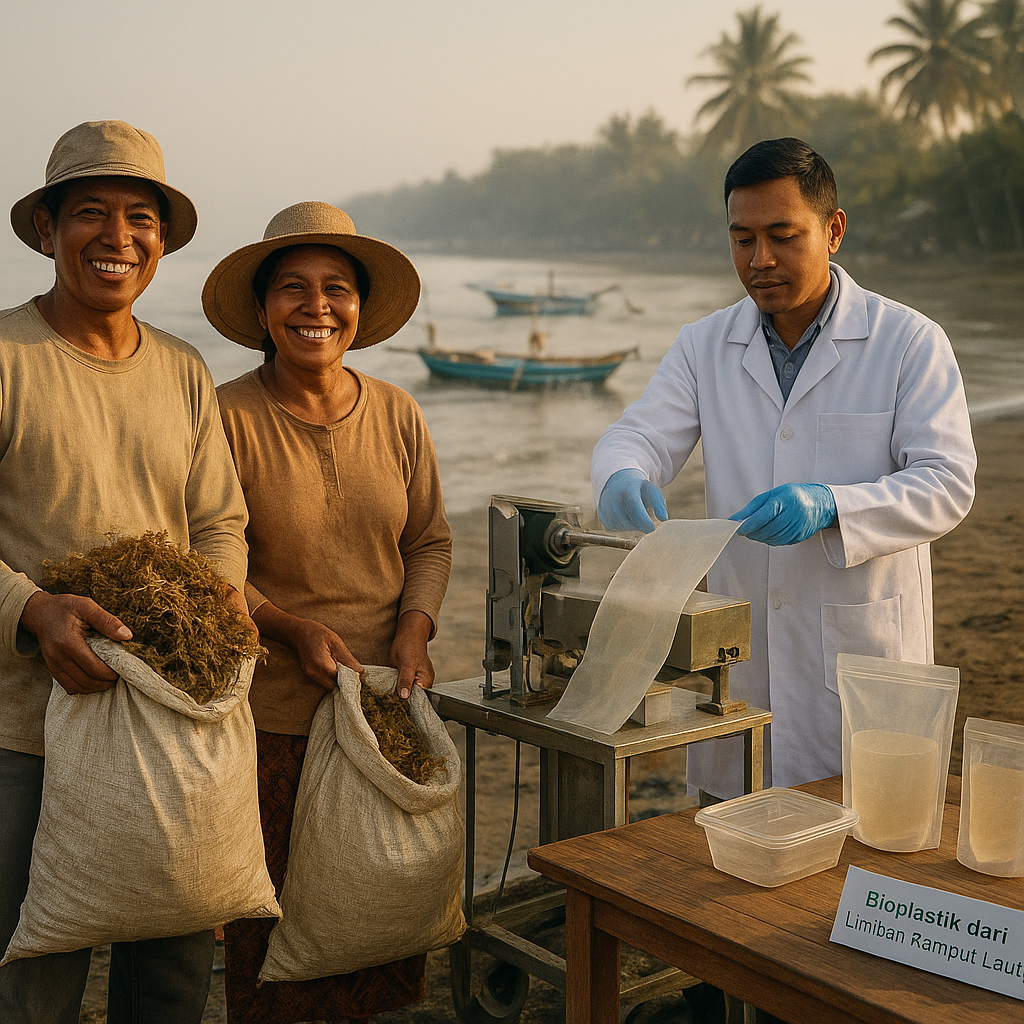 Bioplastik dari Limbah Rumput Laut Petani Pesisir, Gantikan Kemasan Plastik Konvensional