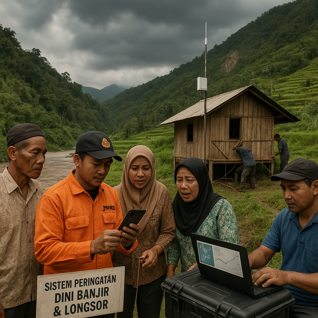 Sistem Peringatan Dini Banjir & Longsor Berbasis Sensor Warga dan Jaringan Komunikasi Lokal di Daerah Terpencil