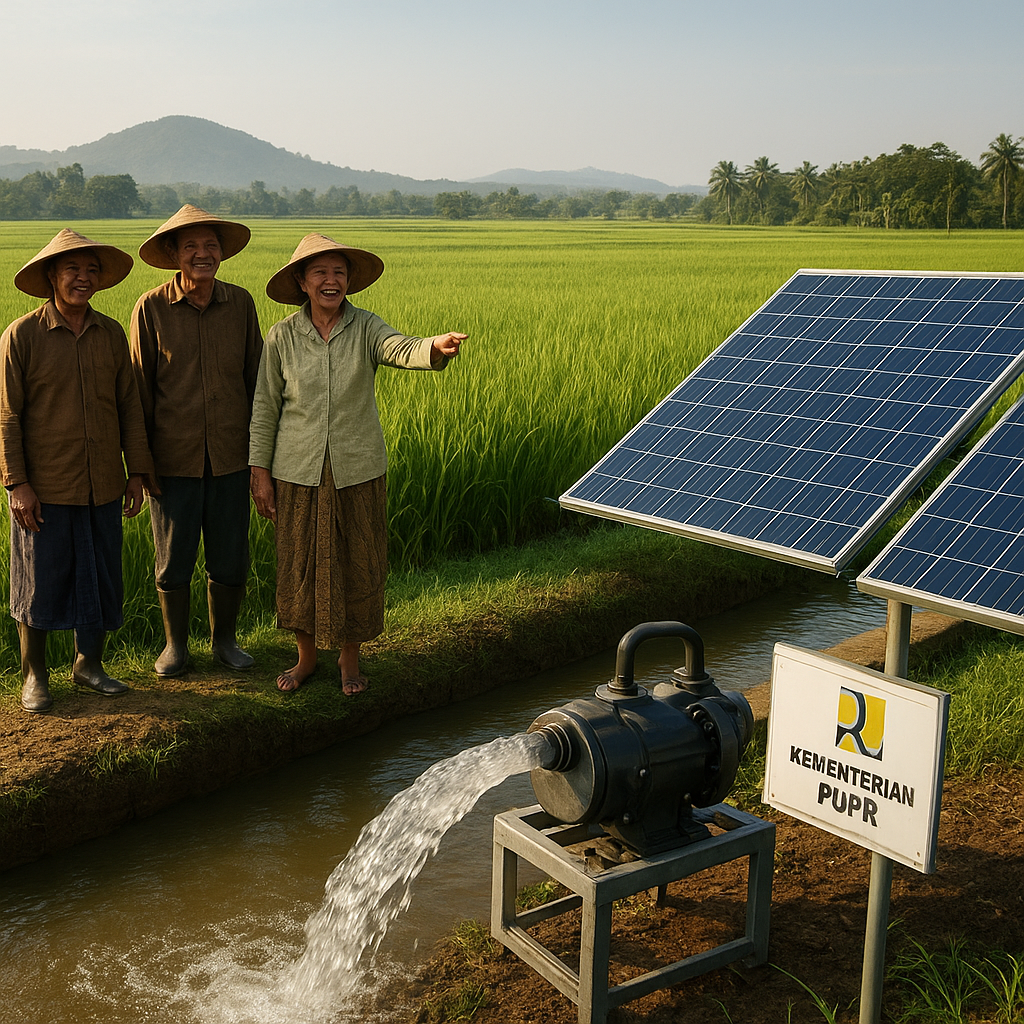 Pompa Surya Kementerian PU Selamatkan 250 Hektare Sawah di Majalengka dari Kekeringan