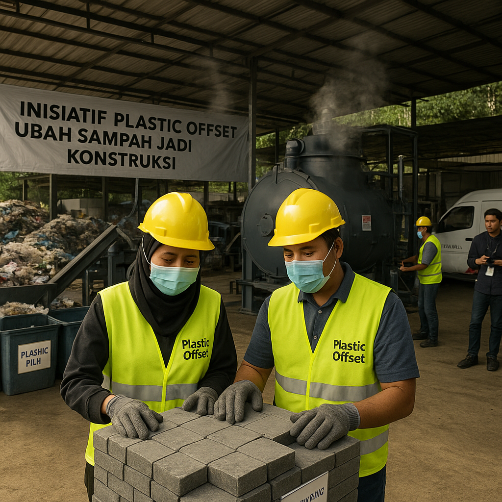 Inisiatif 'Plastic Offset' Perusahaan Rintisan Indonesia Ubah Sampah Plastik Jadi Bahan Konstruksi