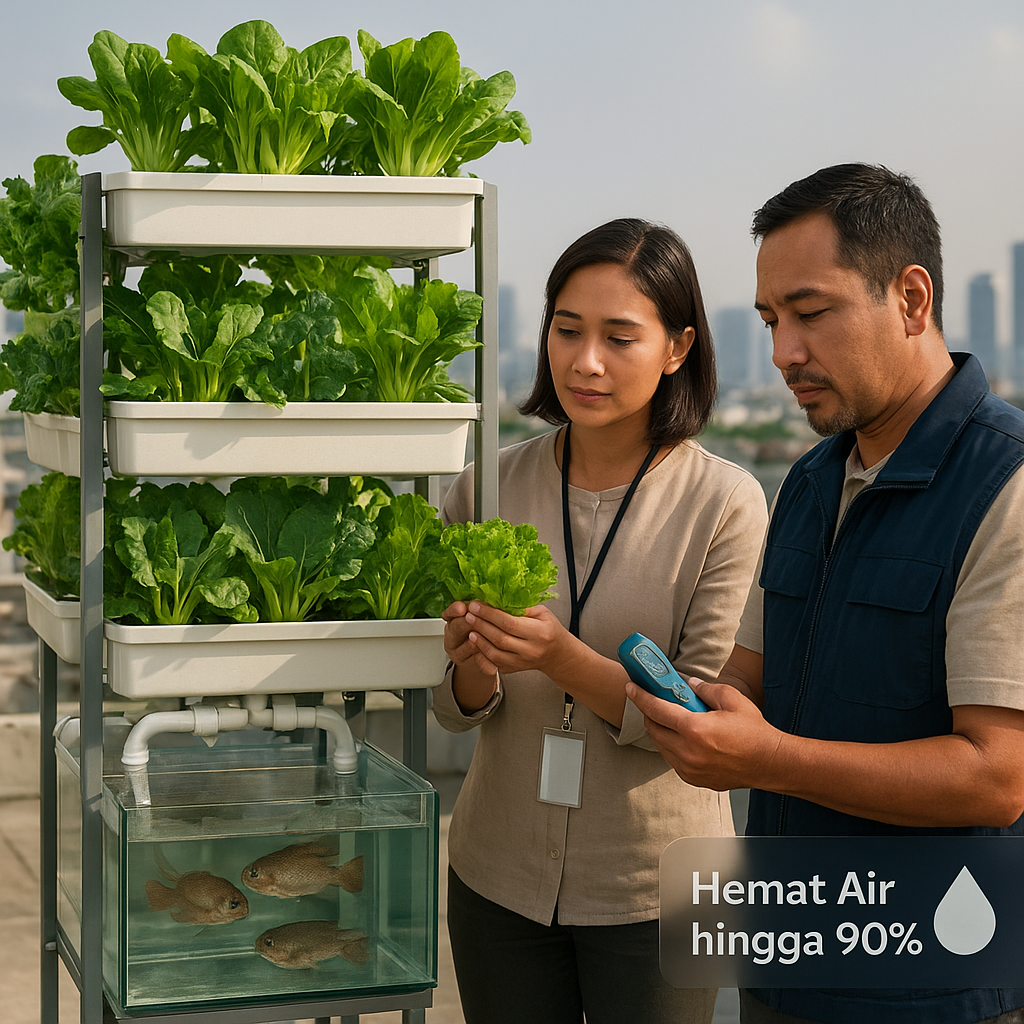 Sistem Akuaponik Vertikal di Perkotaan Tingkatkan Produksi Sayuran dan Ikan dengan Air Minimal