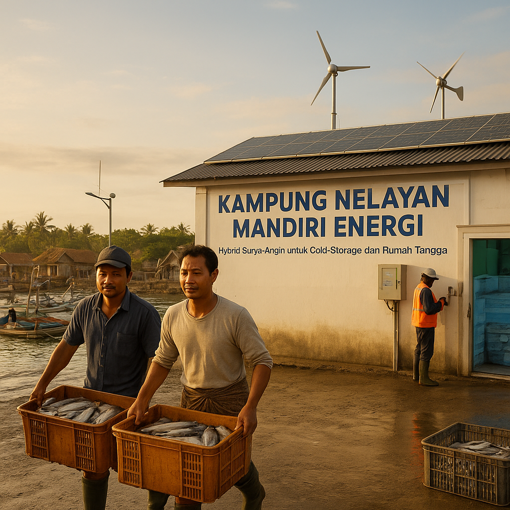 Kampung Nelayan Mandiri Energi dengan Hybrid Surya-Angin untuk Cold Storage dan Rumah Tangga