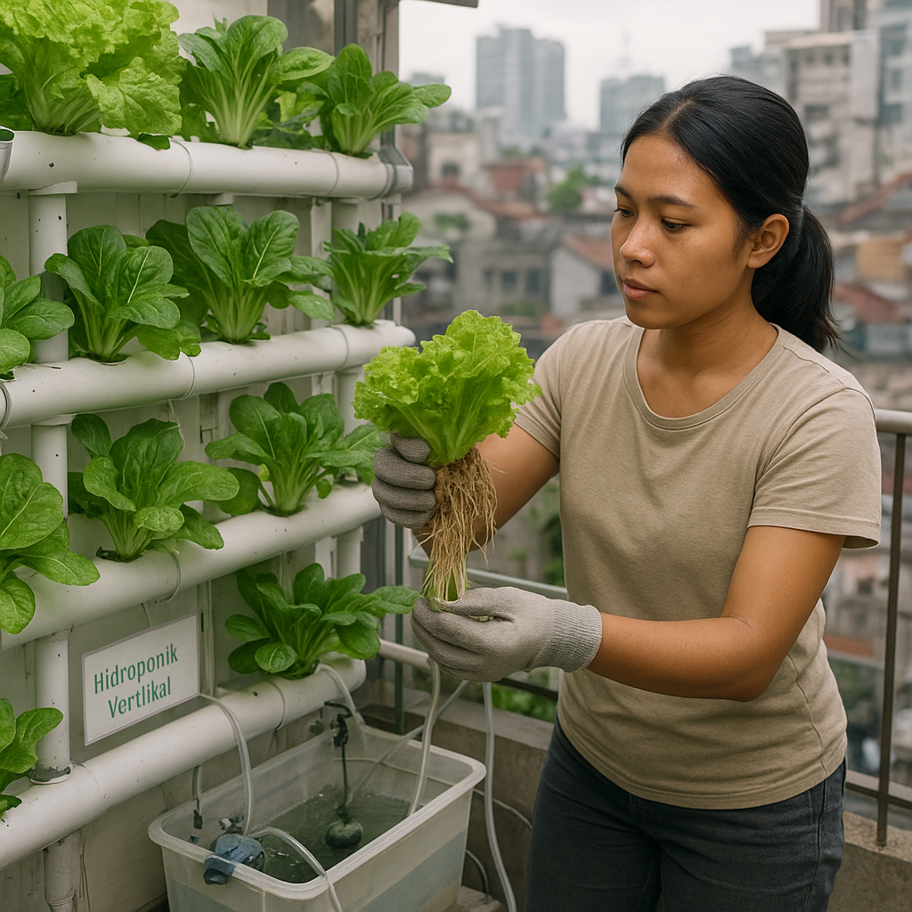 Teknologi Hidroponik Vertikal di Lahan Sempit Perkotaan Tingkatkan Produksi Sayuran Lokal