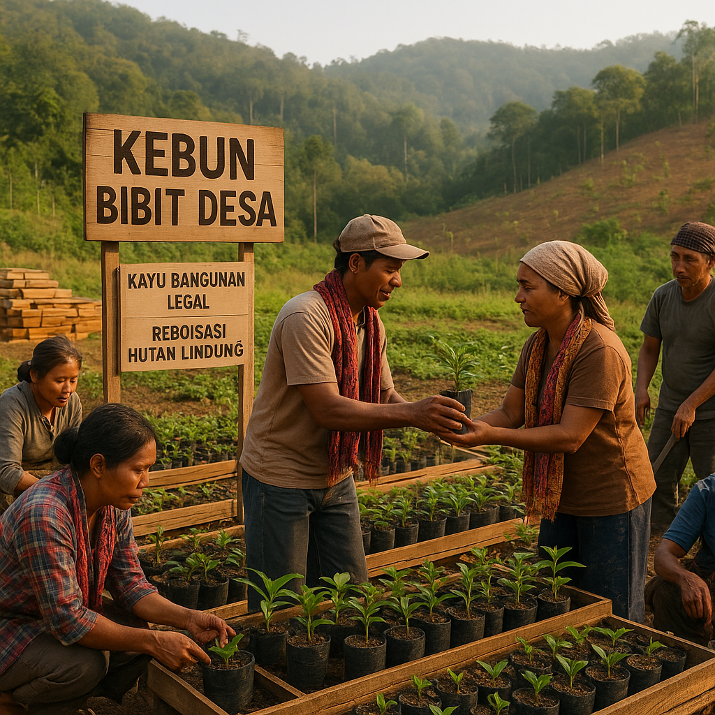 Inisiatif 'Kebun Bibit Desa' di Flores Pulihkan Hutan Lindung dan Sediakan Kayu Bangunan Legal