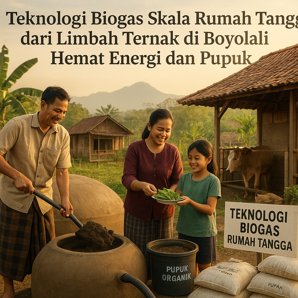 Teknologi Biogas Skala Rumah Tangga dari Limbah Ternak di Boyolali Hemat Energi dan Pupuk