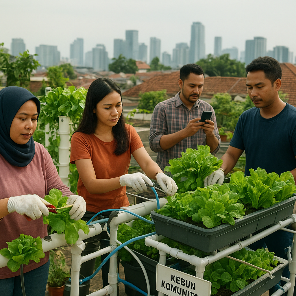 Vertical Farming dengan Sistem Hydroponic Skala Komunitas di Perkotaan