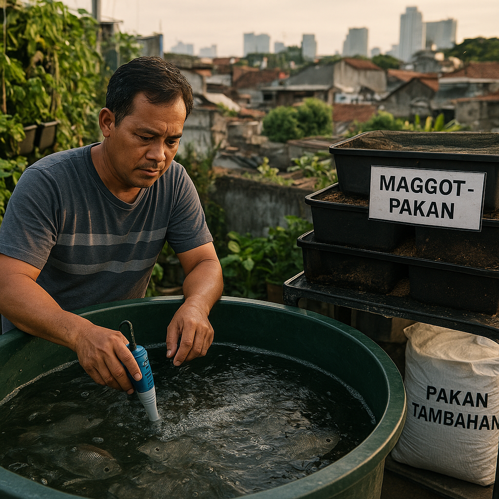 Bioflok dan Maggot untuk Kolam Ikan Nila di Lahan Sempit Jakarta