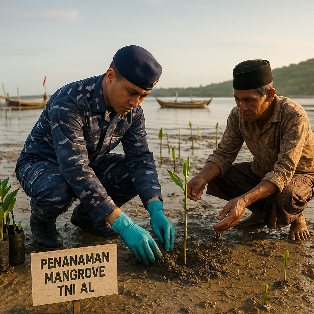 TNI AL Kembangkan Program Penanaman Mangrove untuk Mitigasi Bencana dan Penyerapan Karbon