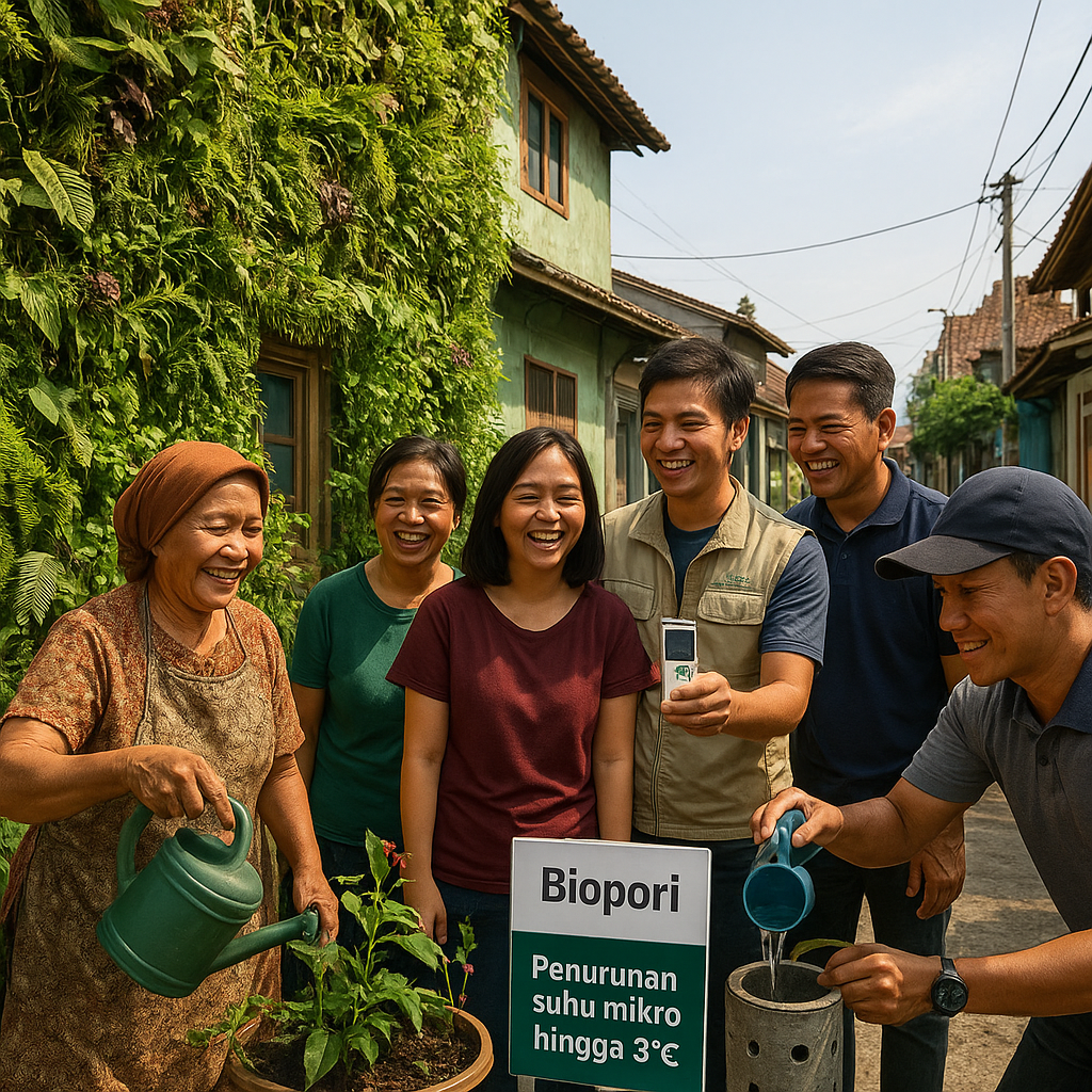 Kampung Iklim di Surabaya Sukses Turunkan Suhu Perkotaan dengan Taman Vertikal dan Biopori