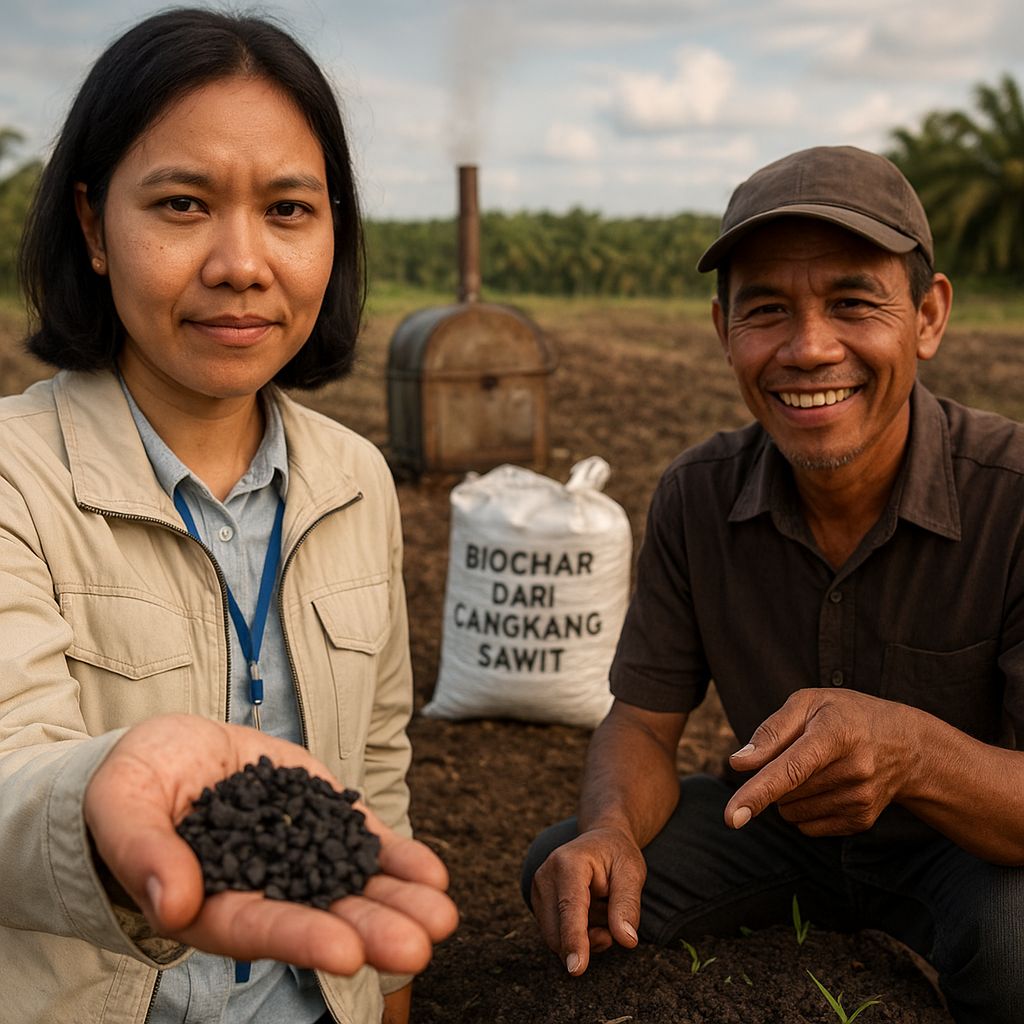 Biochar dari Cangkang Sawit Sebagai Amelioran Lahan Kritis