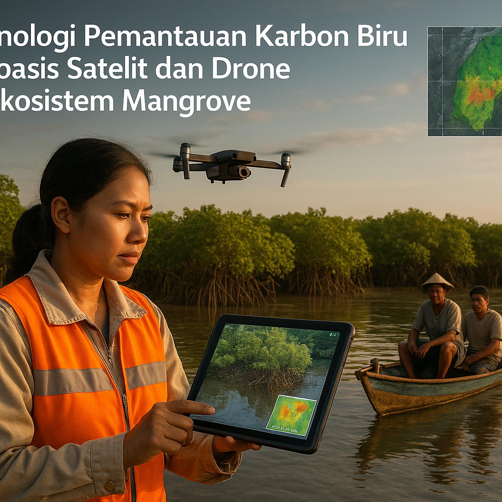 Teknologi Pemantauan Karbon Biru berbasis Satelit dan Drone di Ekosistem Mangrove