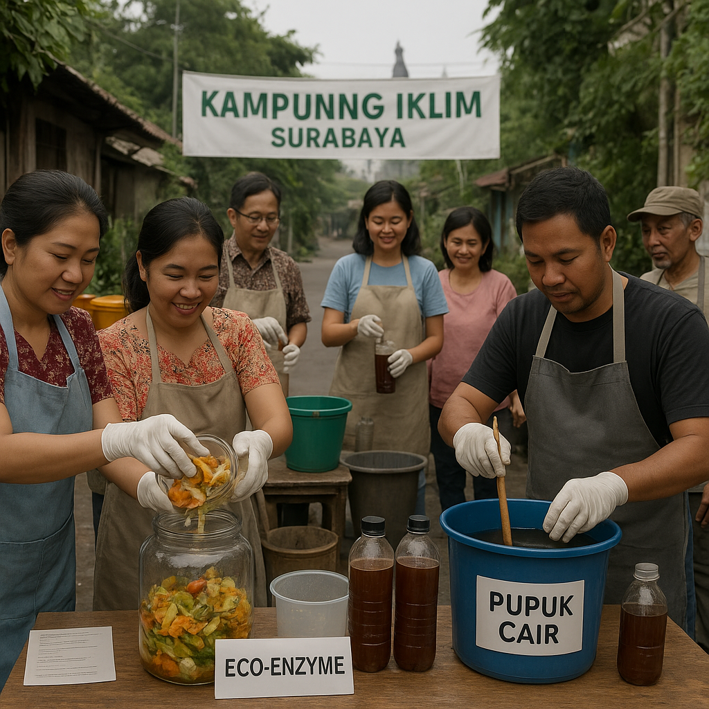 Kampung Iklim di Surabaya Ubah Sampah Organik jadi Eco-Enzyme dan Pupuk, Tekan Emisi Metana TPA