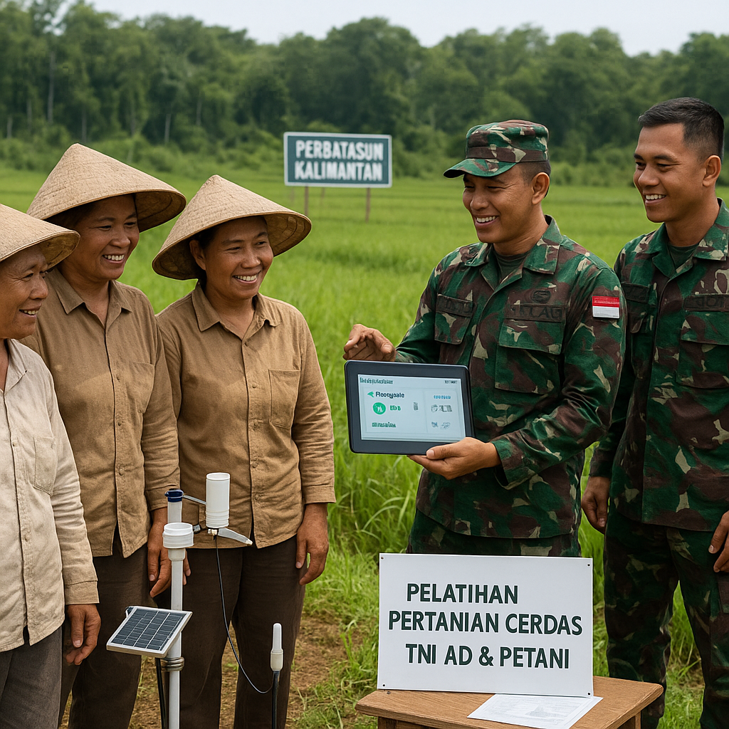 Kolaborasi TNI AD dan Petani Kembangkan Pertanian Cerdas Berbasis IoT di Lahan Perbatasan