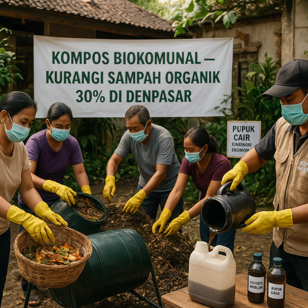 Kompos Biokomunal dari Limbah Rumah Tangga Kurangi Sampah di Denpasar 30%