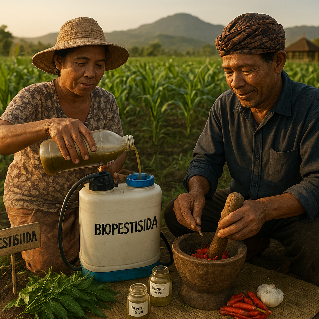 Biopestisida dari Daun Mimba dan Bawang Putih Gantikan Pestisida Kimia di Ladang Lombok