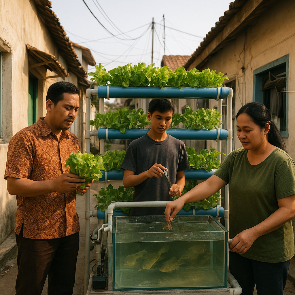 Inisiatif 'Vertical Farming' dengan Sistem Aquaponics di Perumahan Padat Penduduk Surabaya