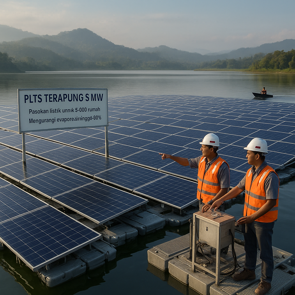 Panel Surya Apung di Waduk Sermo: Solusi Energi Bersih dan Konservasi Air