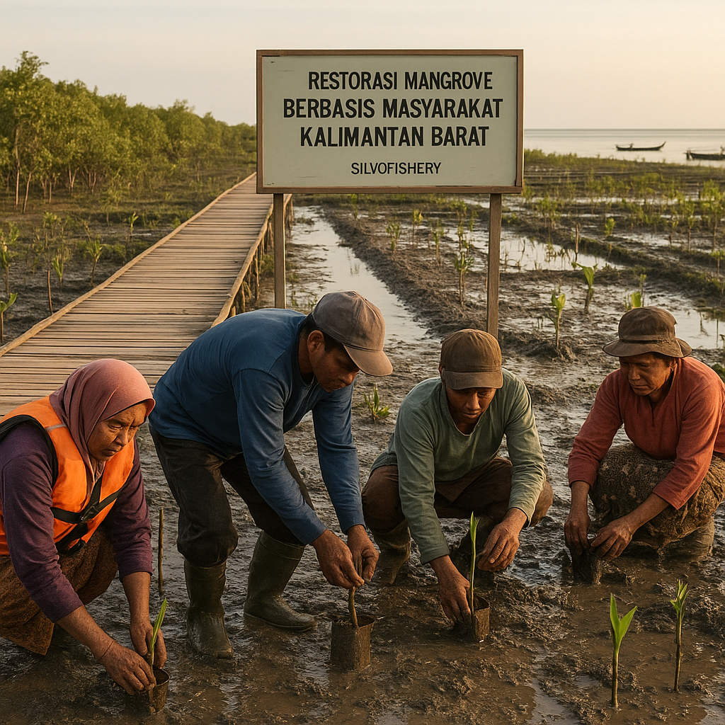 Restorasi Mangrove Berbasis Masyarakat di Kalimantan Barat: Simpan Karbon dan Sumber Ekonomi