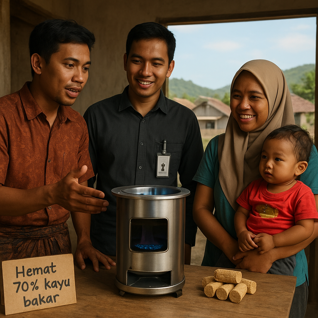 Kompor Biomassa Portable dari Sekam Padi: Solusi Energi Bersih Pedesaan