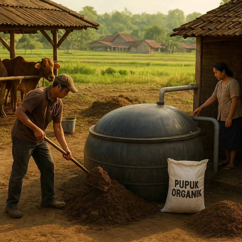 Biogas dari Kotoran Sapi: Solusi Energi dan Pupuk untuk Peternak