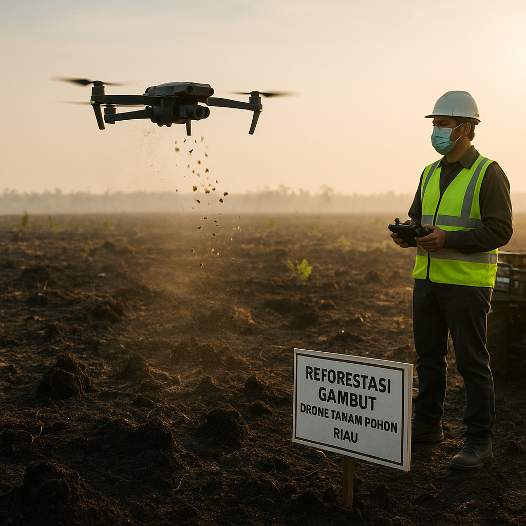 Drone Tanam Pohon untuk Reforestasi Lahan Gambut Terbakar