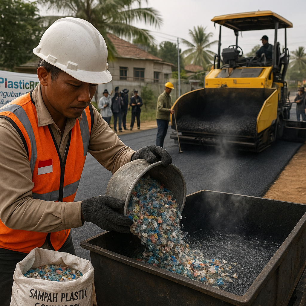 Startup RI Ubah Sampah Plastik Jadi Bahan Baku Aspal Jalan yang Lebih Awet