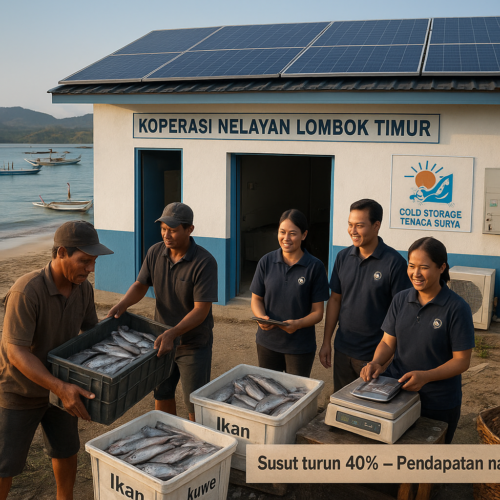 Koperasi Nelayan di Lombok Timur Terapkan Cold Storage Tenaga Surya untuk Kurangi Susut Hasil Tangkapan