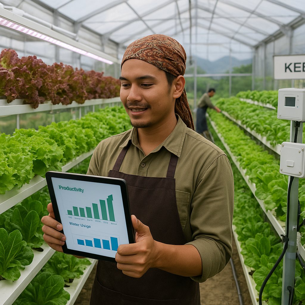 Petani Milenial di Kediri Sukses Kembangkan Smart Green House dengan IoT untuk Budidaya Sayuran Premium