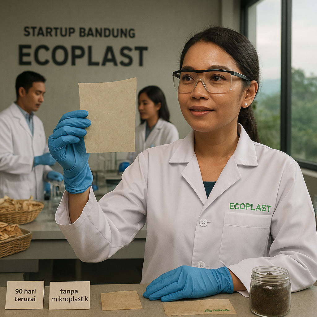 Startup Bandung Ciptakan Bioplastik dari Limbah Singkong dan Rumput Laut yang Terurai 90 Hari