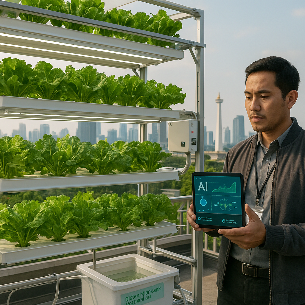 Vertical Farming dengan Sistem Hidroponik Berbasis AI di Perkotaan Padat DKI Jakarta
