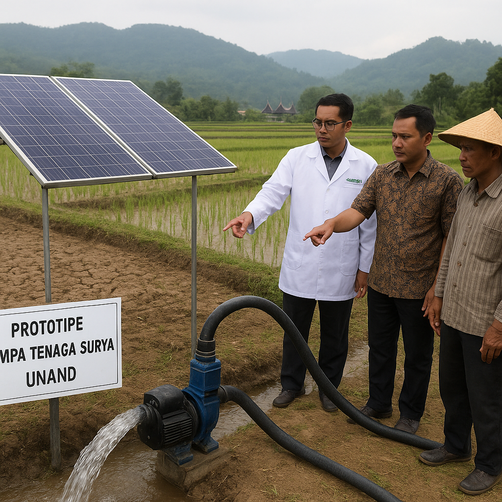 Unand Ciptakan Prototipe Pompa Tenaga Surya untuk Irigasi Sawah Tadah Hujan