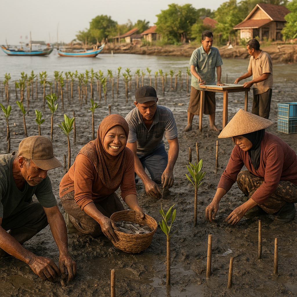 Restorasi Ekosistem Mangrove Berbasis Masyarakat di Pesisir Demak Mencegah Abrasi dan Tingkatkan Pendapatan