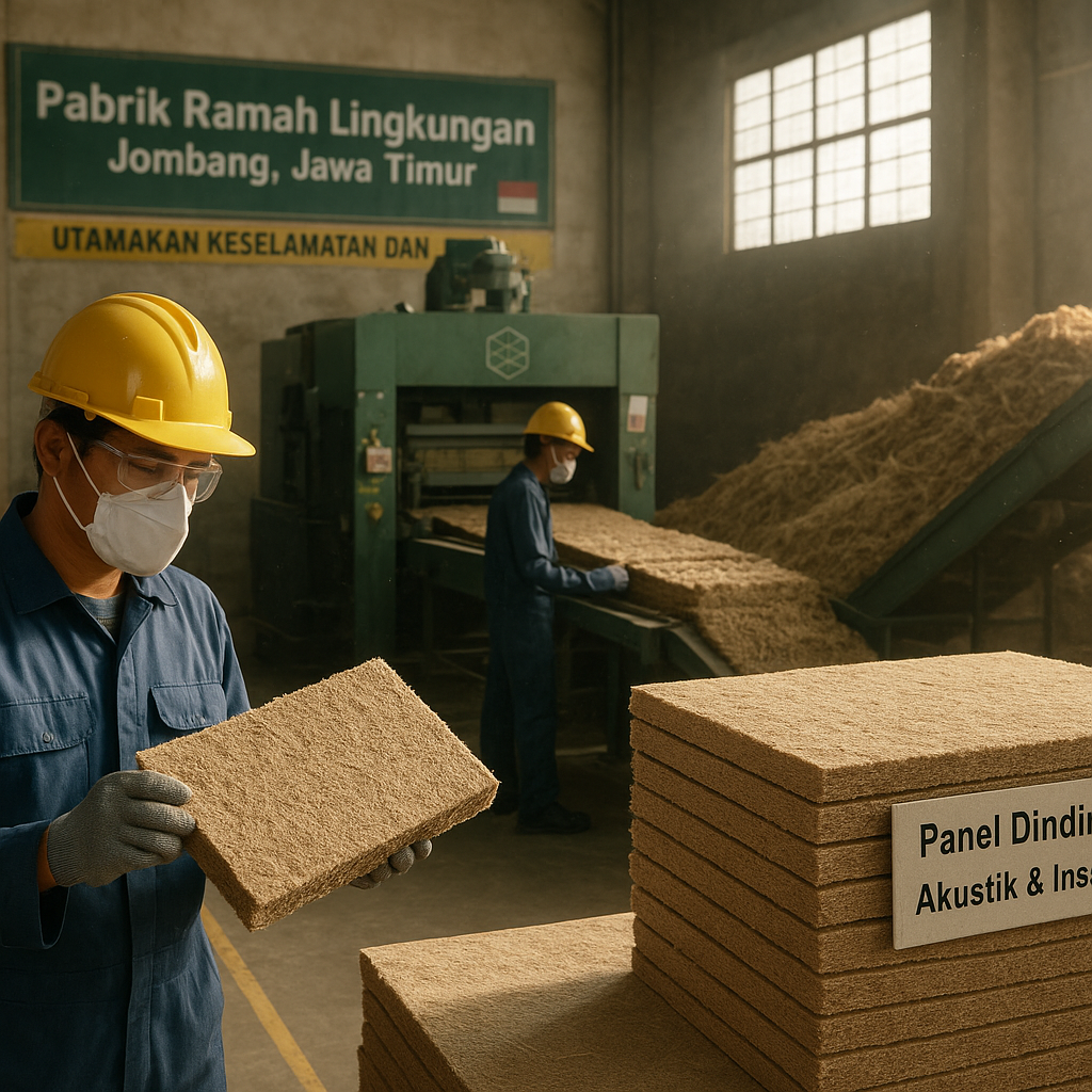 Pabrik Ramah Lingkungan Olah Limbah Ampas Tebu Jadi Panel Dinding Akustik dan Insulasi Termal