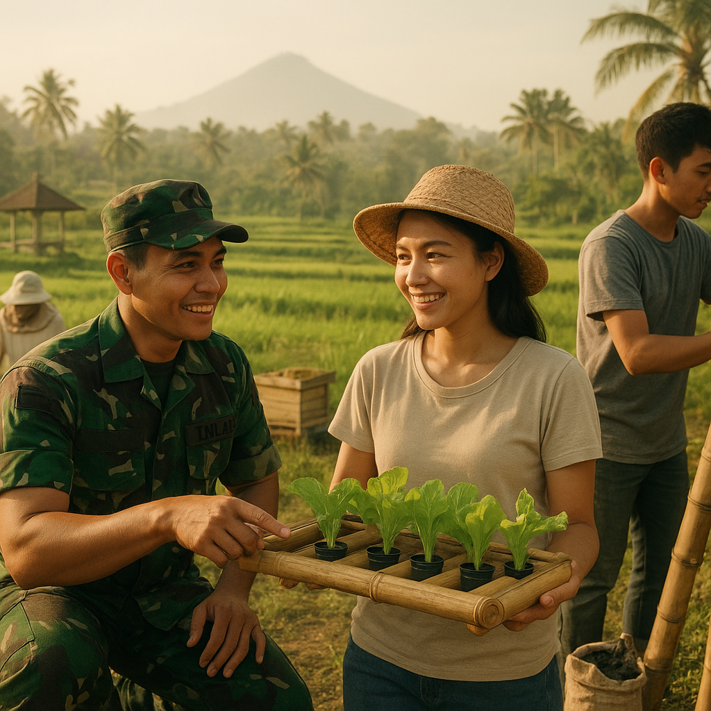 TNI AD Latih Petani Milenial Terapkan Sistem Pertanian Terpadu Berbasis Bambu untuk Ketahanan Pangan