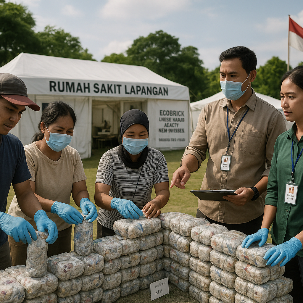 Ecobrick dari Limbah Medis Plastik Non-infeksius Jadi Bahan Bangunan Rumah Sakit Lapangan