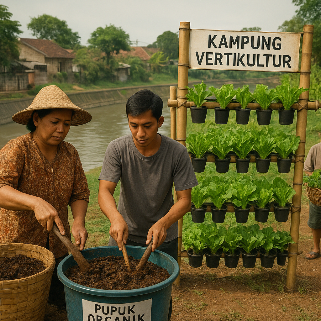 Kampung Vertikultur di Bantaran Kali Code Olah Limbah Rumah Tangga Jadi Pupuk Organik dan Panen Sayur Tiap Minggu