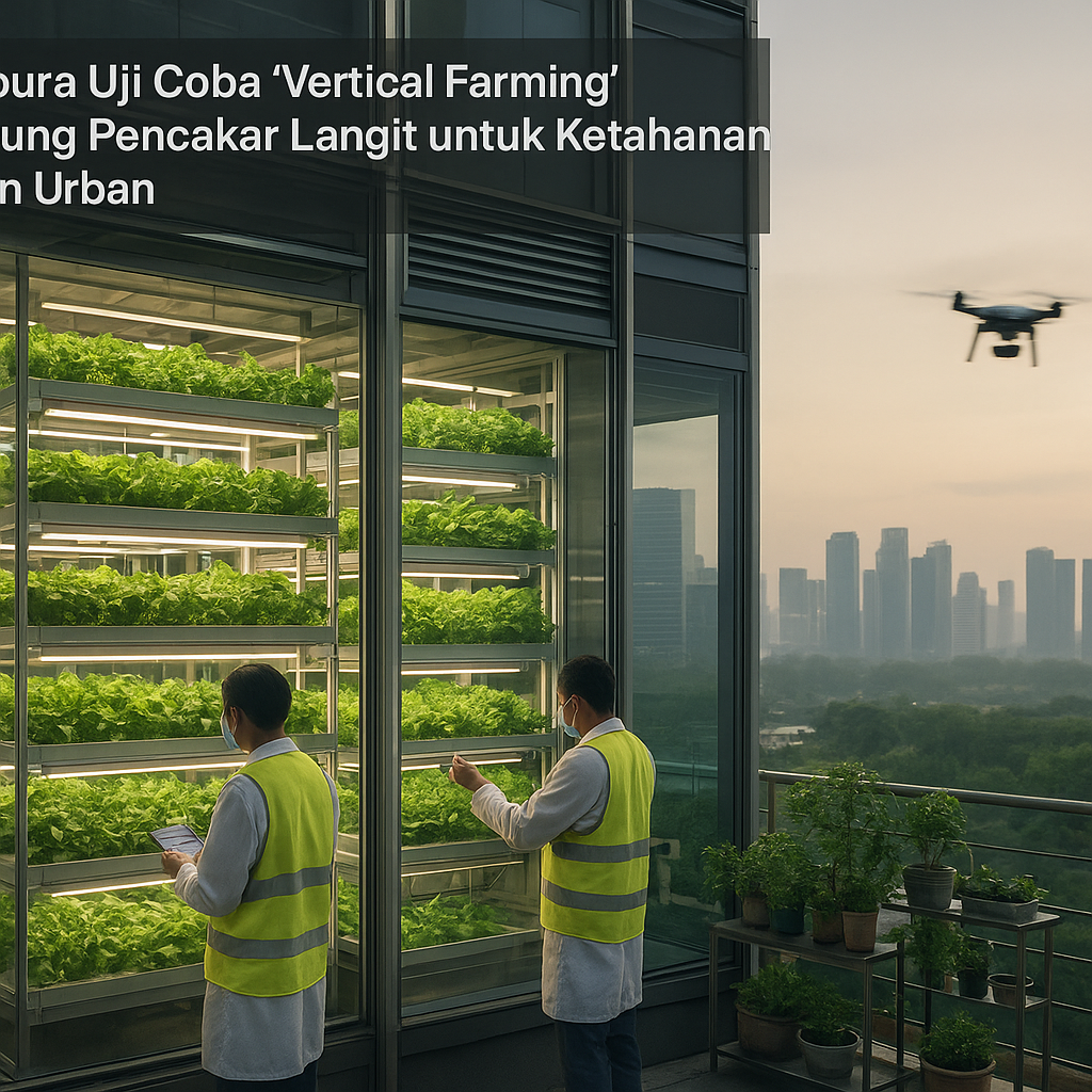 Singapura Uji Coba 'Vertical Farming' di Gedung Pencakar Langit untuk Ketahanan Pangan Urban