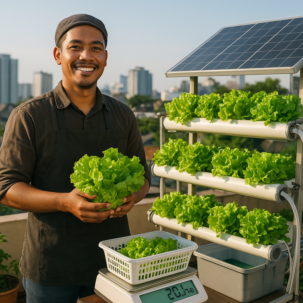 Petani Milenial Sukses dengan Sistem Hidroponik Tenaga Surya di Lahan Sempit Perkotaan