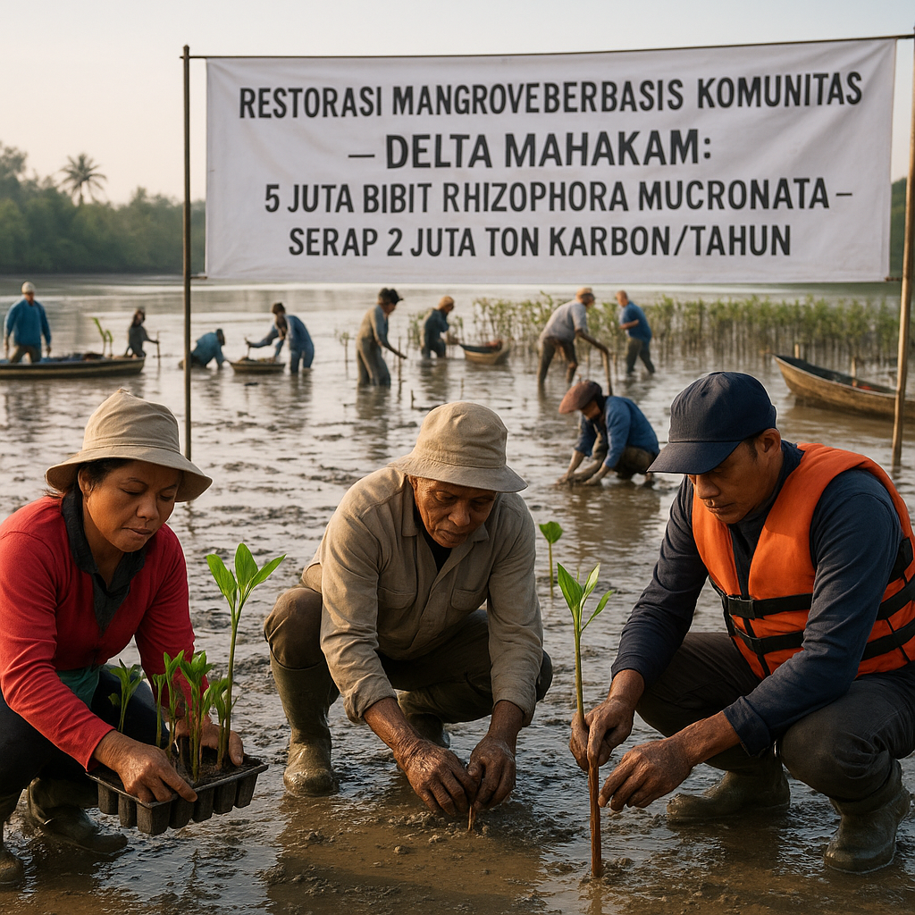 Restorasi Mangrove Berbasis Komunitas di Delta Mahakam Serap 2 Juta Ton Karbon per Tahun