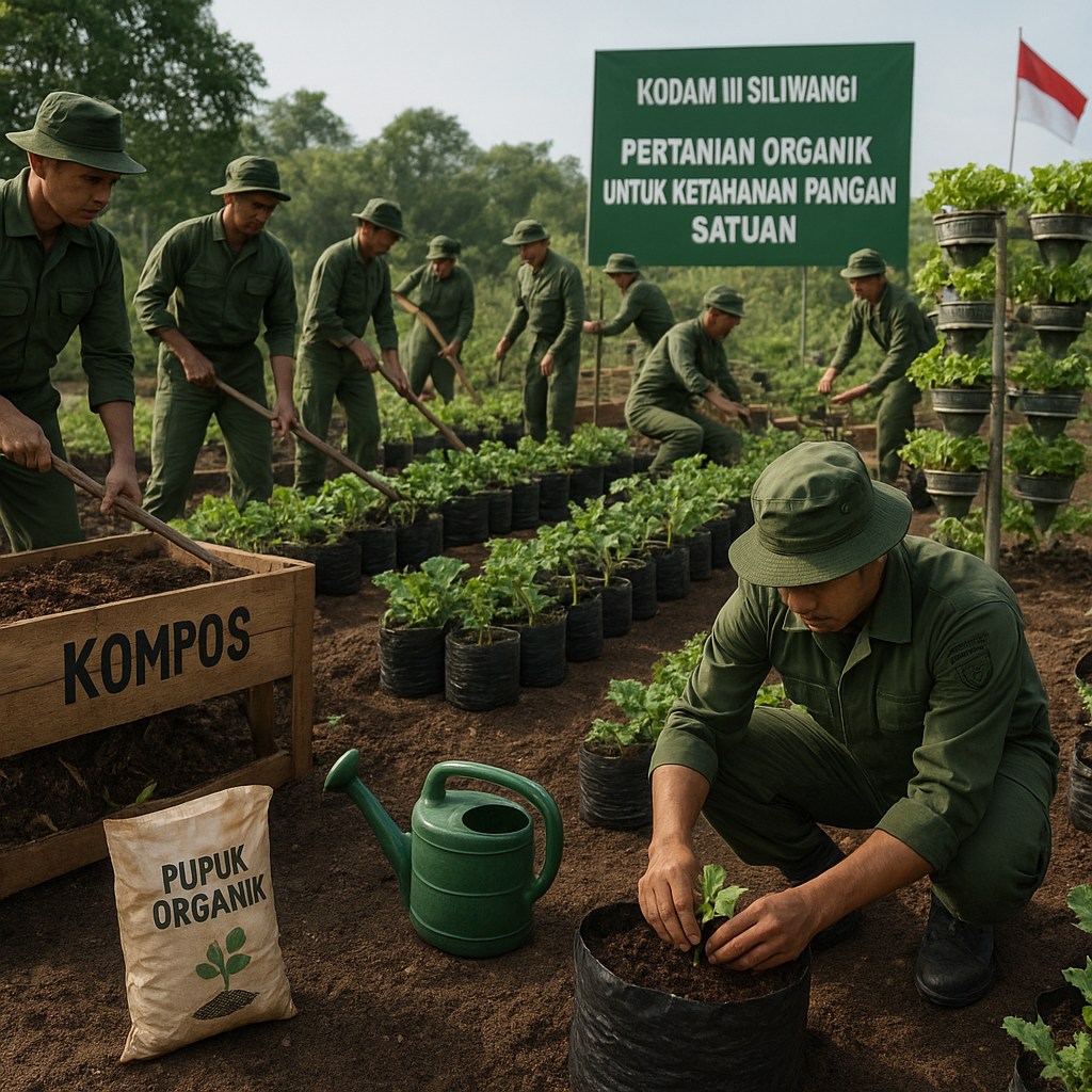 TNI AD Terapkan Pertanian Organik di Lahan Terbatas untuk Ketahanan Pangan Satuan