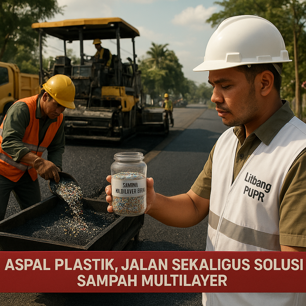 Aspal Plastik, Jalan Sekaligus Solusi Sampah Multilayer