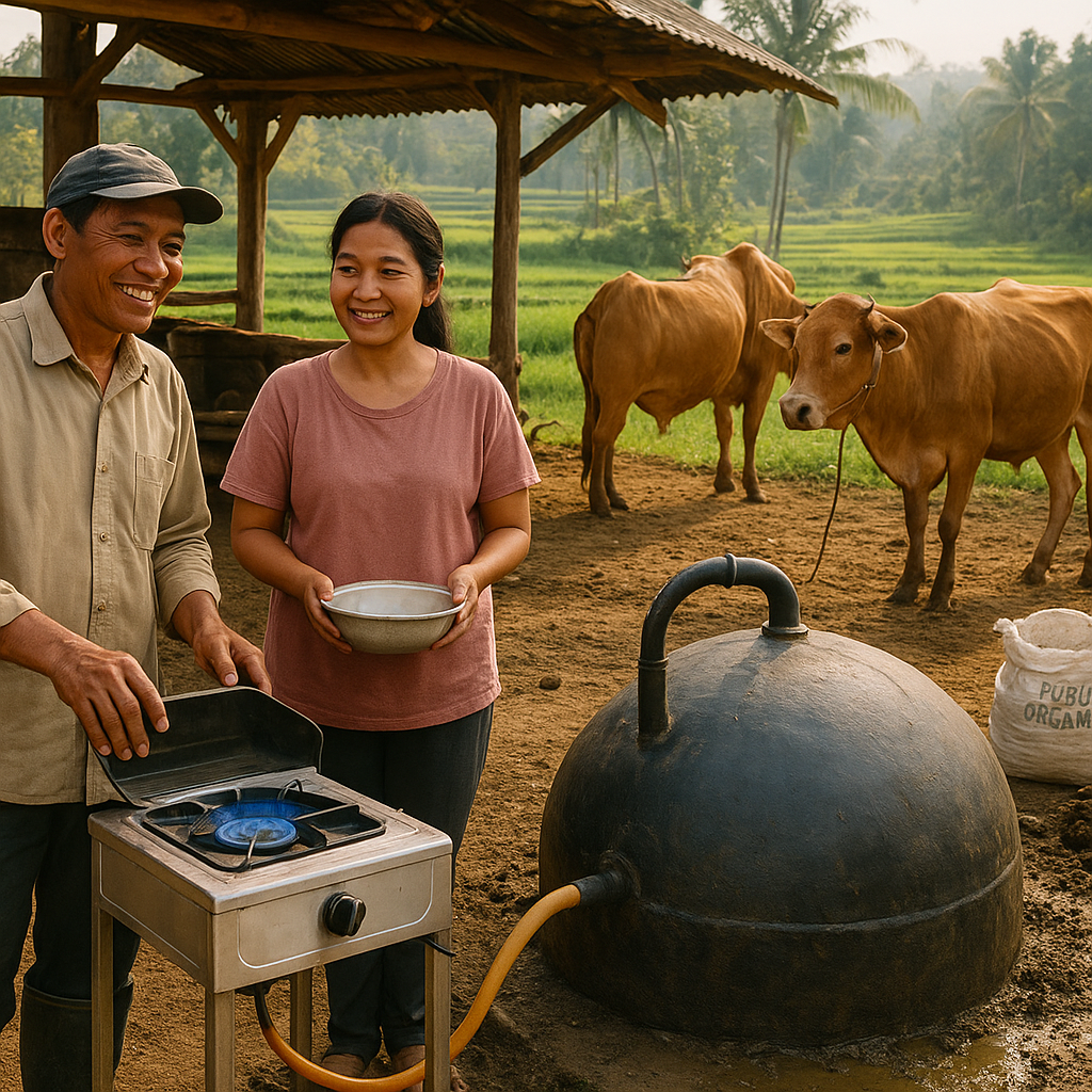 Kotoran Sapi Jadi Listrik dan Pupuk: Biogas Mengubah Hidup Peternak di Jawa Tengah